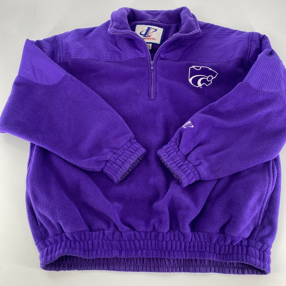 Logo Athletic Kansas State Wildcats Fleece Pullover Sweatshirt Men's L Purple‎